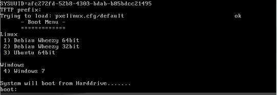 boot simple menu