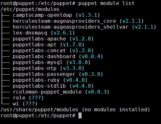 puppet module list